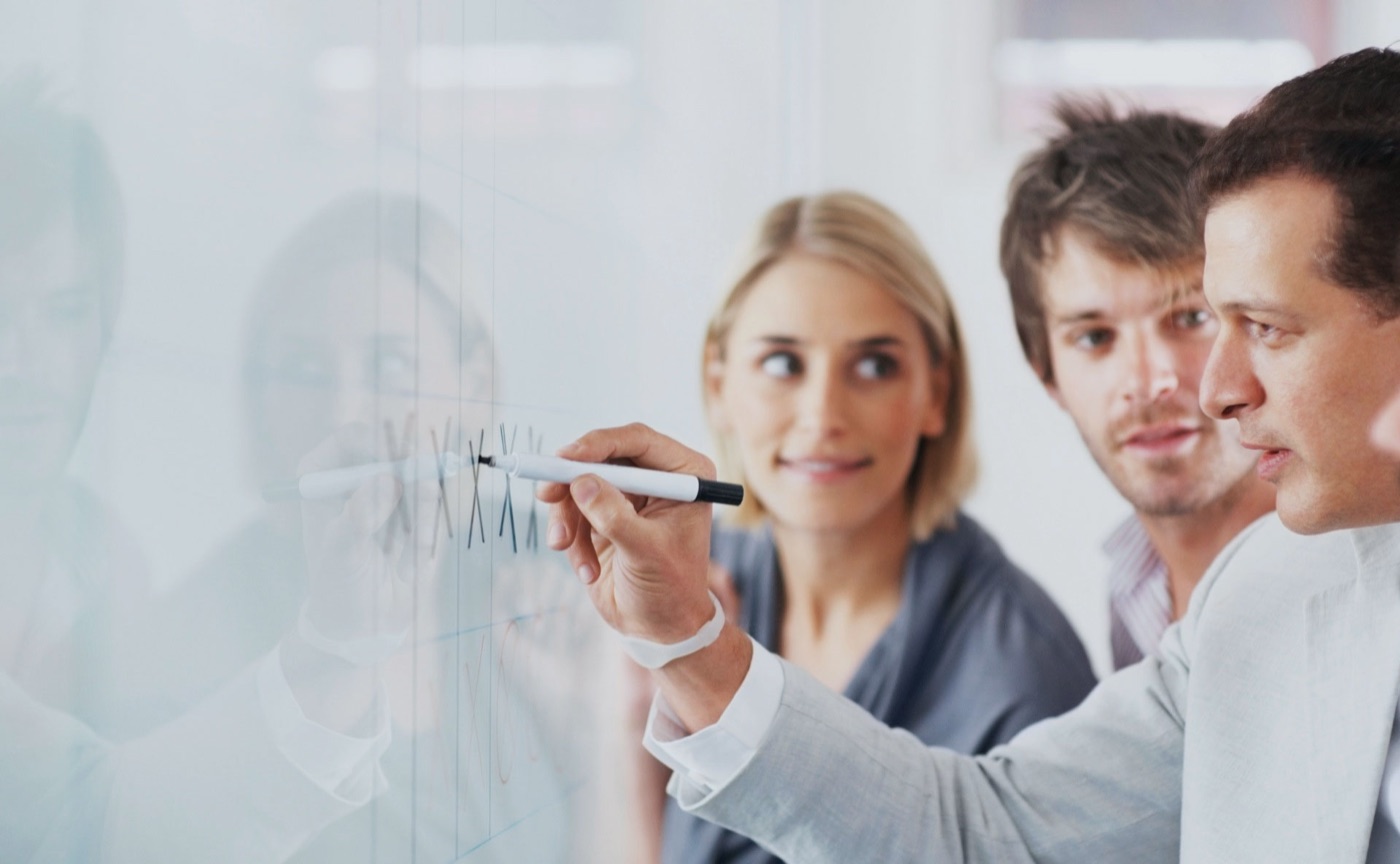 Financial market data on screens